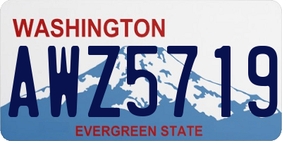 WA license plate AWZ5719