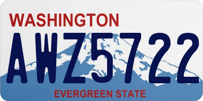 WA license plate AWZ5722