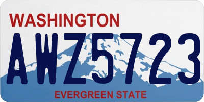 WA license plate AWZ5723