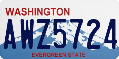 WA license plate AWZ5724