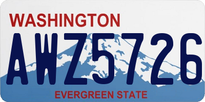 WA license plate AWZ5726