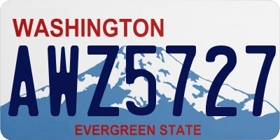 WA license plate AWZ5727