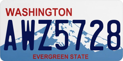 WA license plate AWZ5728