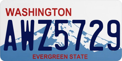 WA license plate AWZ5729