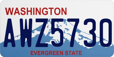 WA license plate AWZ5730