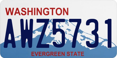 WA license plate AWZ5731