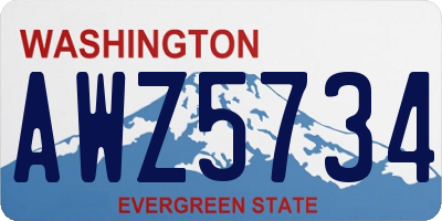 WA license plate AWZ5734