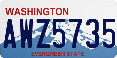 WA license plate AWZ5735