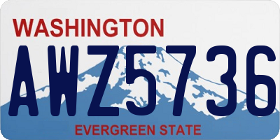 WA license plate AWZ5736