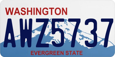 WA license plate AWZ5737