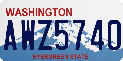 WA license plate AWZ5740