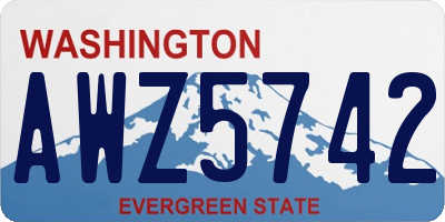 WA license plate AWZ5742
