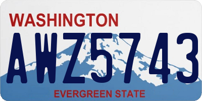 WA license plate AWZ5743