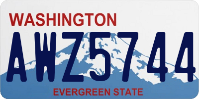 WA license plate AWZ5744