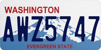 WA license plate AWZ5747