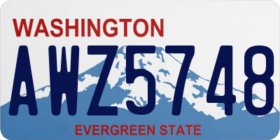 WA license plate AWZ5748