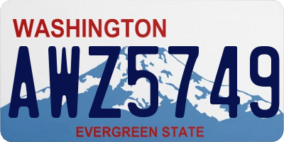 WA license plate AWZ5749