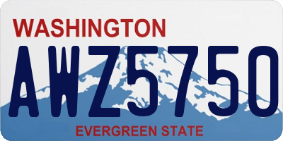 WA license plate AWZ5750