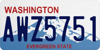 WA license plate AWZ5751