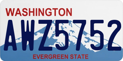 WA license plate AWZ5752