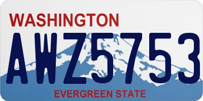 WA license plate AWZ5753