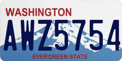 WA license plate AWZ5754