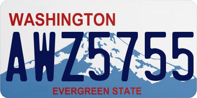 WA license plate AWZ5755