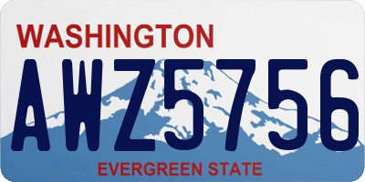 WA license plate AWZ5756