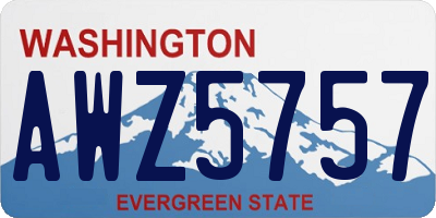 WA license plate AWZ5757