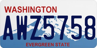 WA license plate AWZ5758