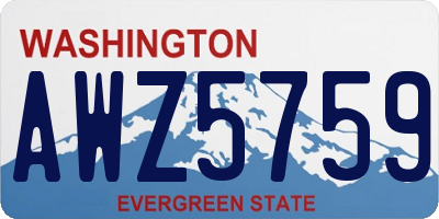 WA license plate AWZ5759