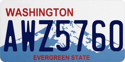 WA license plate AWZ5760