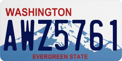 WA license plate AWZ5761