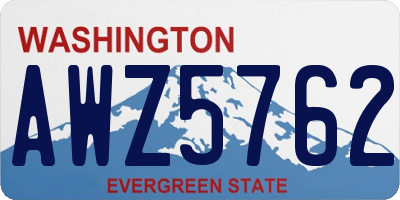 WA license plate AWZ5762