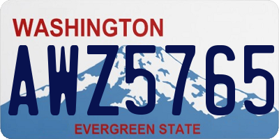 WA license plate AWZ5765
