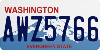 WA license plate AWZ5766