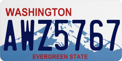 WA license plate AWZ5767