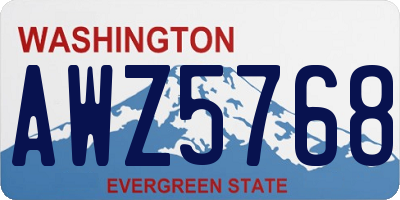 WA license plate AWZ5768