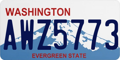 WA license plate AWZ5773