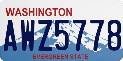 WA license plate AWZ5778