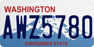 WA license plate AWZ5780