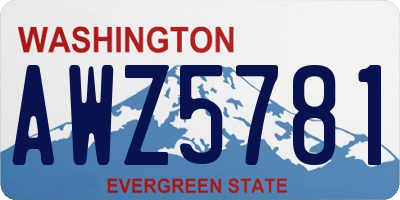 WA license plate AWZ5781