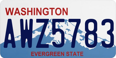 WA license plate AWZ5783