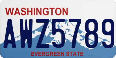 WA license plate AWZ5789