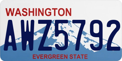 WA license plate AWZ5792