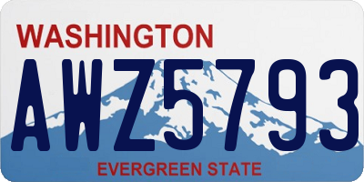 WA license plate AWZ5793