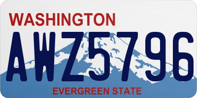 WA license plate AWZ5796