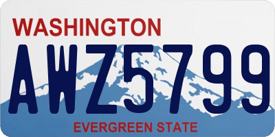 WA license plate AWZ5799