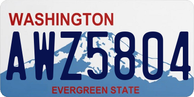WA license plate AWZ5804