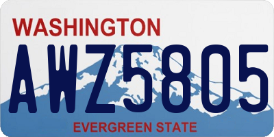 WA license plate AWZ5805